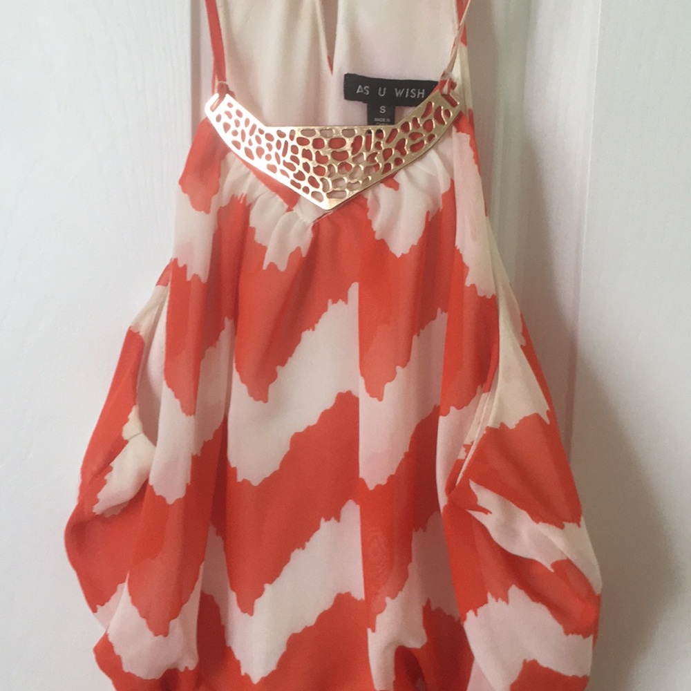 Chevron orange and white